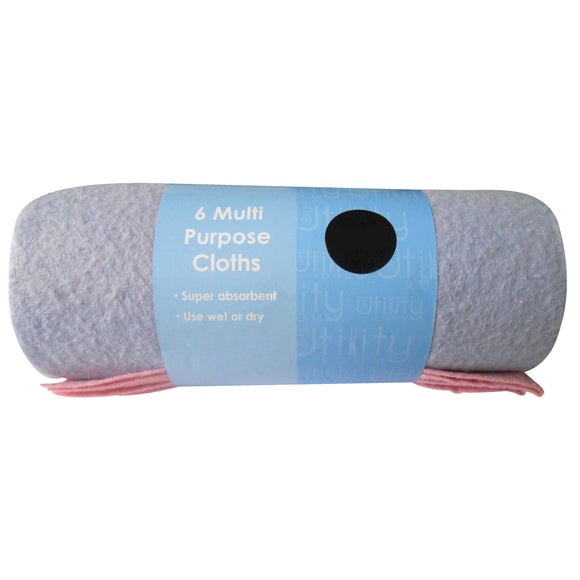 Utility Room Pack of 6 Multi Purpose Cloths