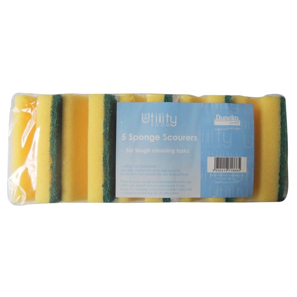 Utility Room Pack of 5 Sponge Scourers