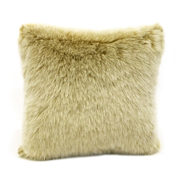 Luxury Faux Fur White Fox Cushion Dunelm
