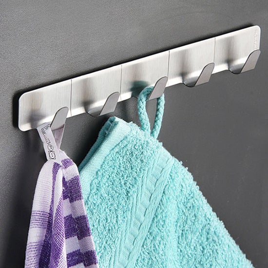 Self Adhesive Five Hook Storage Rail