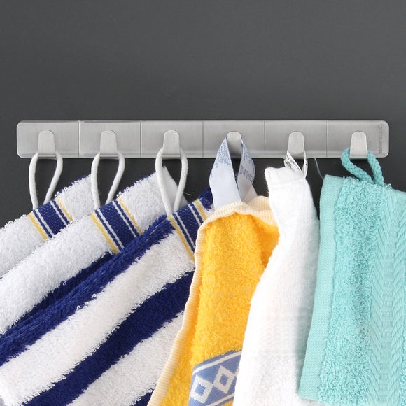 Self Adhesive Six Hook Storage Rail