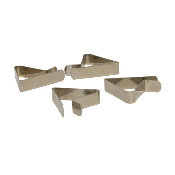 Pack of 4 Silver Tablecloth Clips