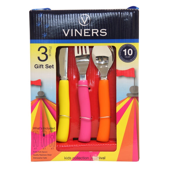 Kids Viners 3 Piece Carnival Cutlery Set