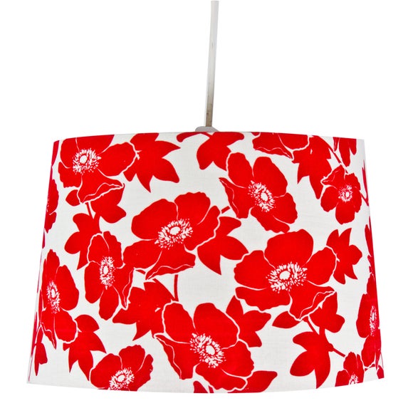 Poppy Flocked Tapered Pendant Shade