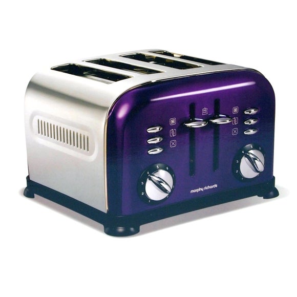 Morphy Richards 44737 Plum Polished Accents 4 Slice Toaster
