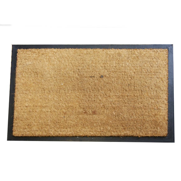 Jumbo Plain Rubber and Coir Doormat Dunelm