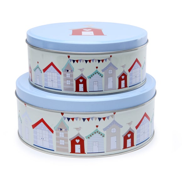 Brighton Beach Hut Collection Set of 2 Cake Tins