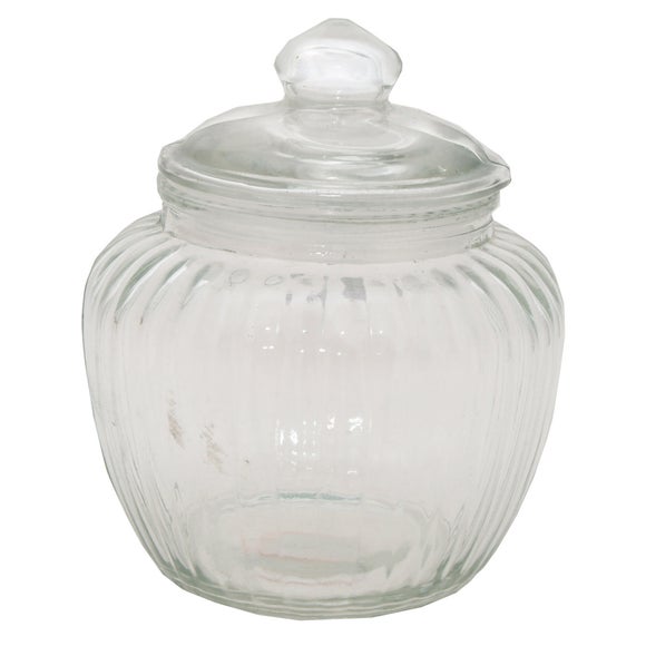 Vintage Glass Barrel Jar