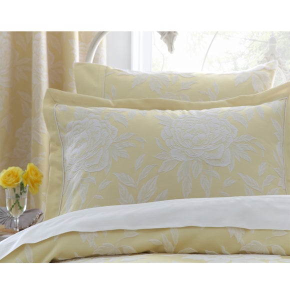 Dorma Lemon Chatsworth Collection Oxford Pillowcase