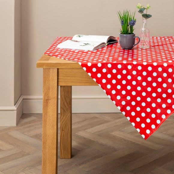 Dotty Collection Rectangle PVC Tablecloth | Dunelm