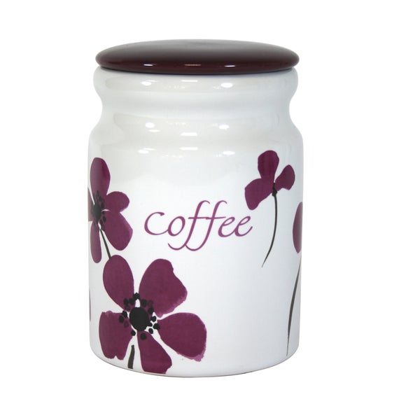 Plum Painted Poppy Collection Coffee Storage Jar