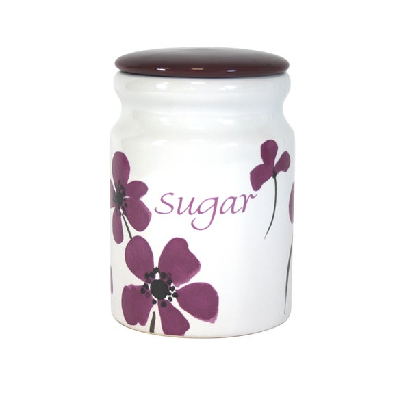 Plum Painted Poppy Collection Sugar Storage Jar