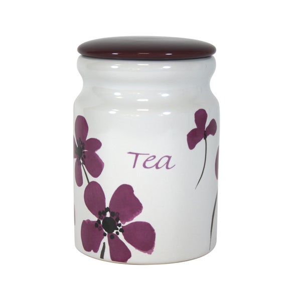Plum Painted Poppy Collection Tea Storage Jar