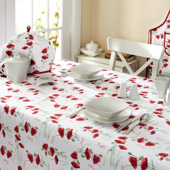 Red Poppy Collection Tablecloth Dunelm