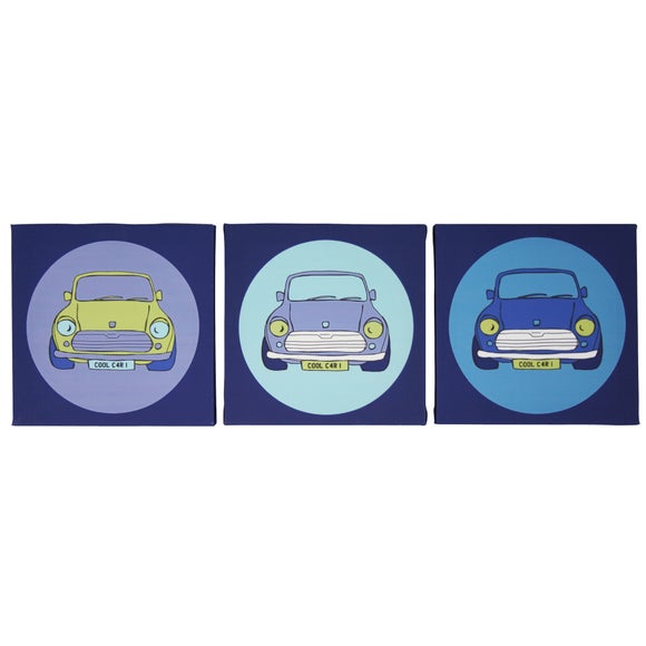 Kids Cool Cars Collection Set of 3 Canvases