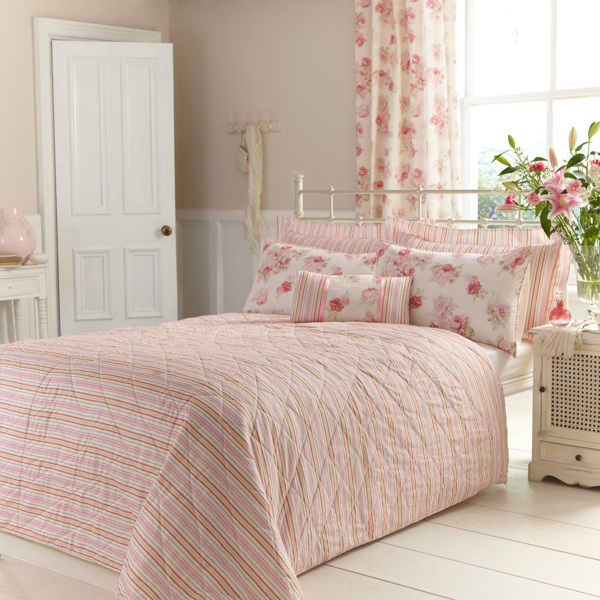 Pink Annabella Collection Bedspread Dunelm