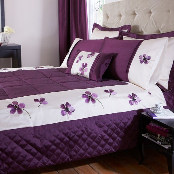 Plum Louisa Collection Bedspread Dunelm