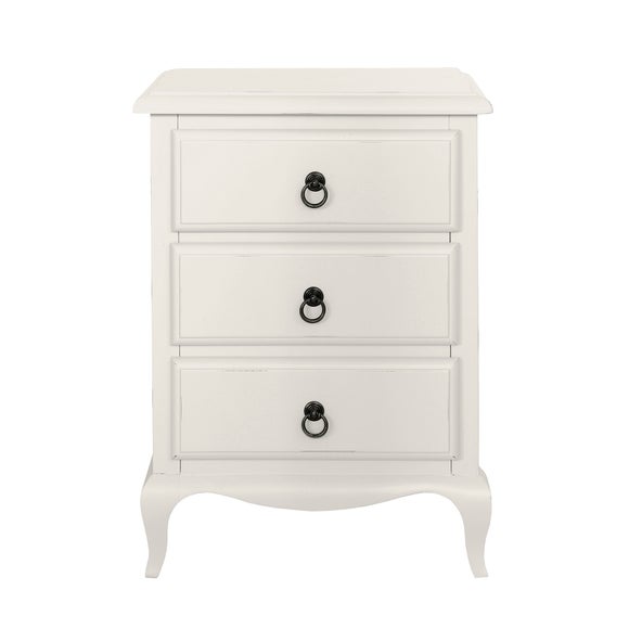 Florence Ivory 3 Drawer Bedside Table