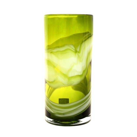 Key Lime Collection Glass Swirl Vase