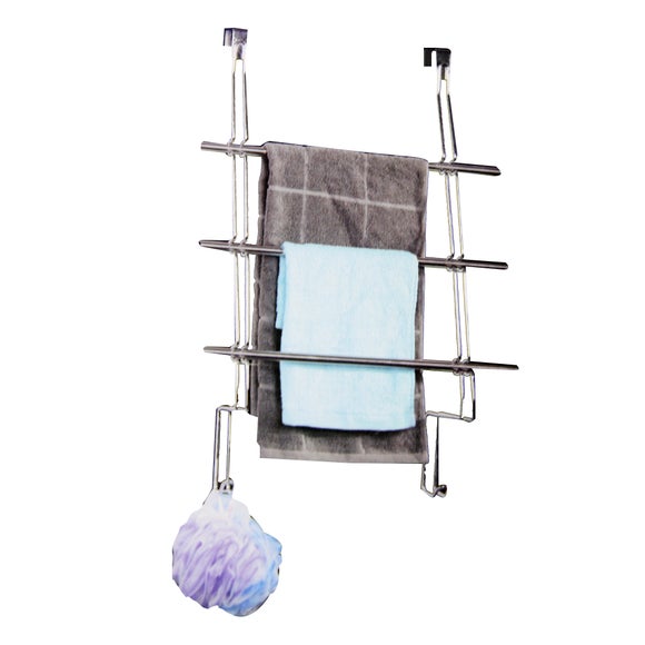 Bathroom Basics Overdoor Three Tier Towel Rail Dunelm