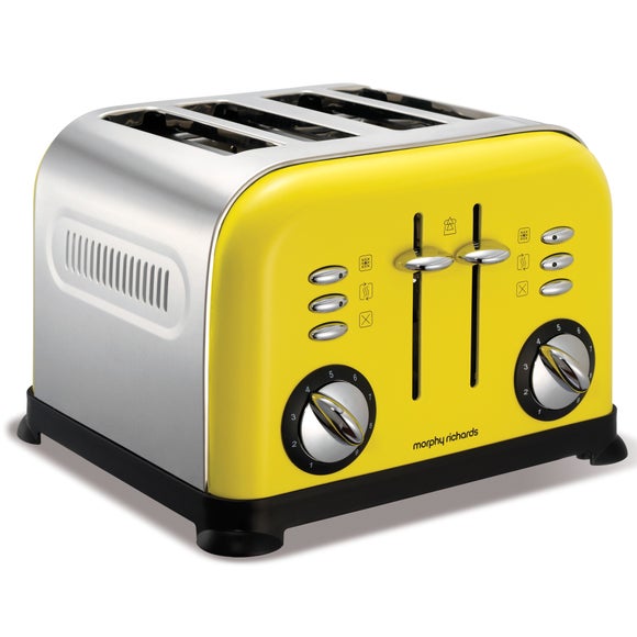 Morphy Richards 44797 Yellow Accents 4 Slice Toaster