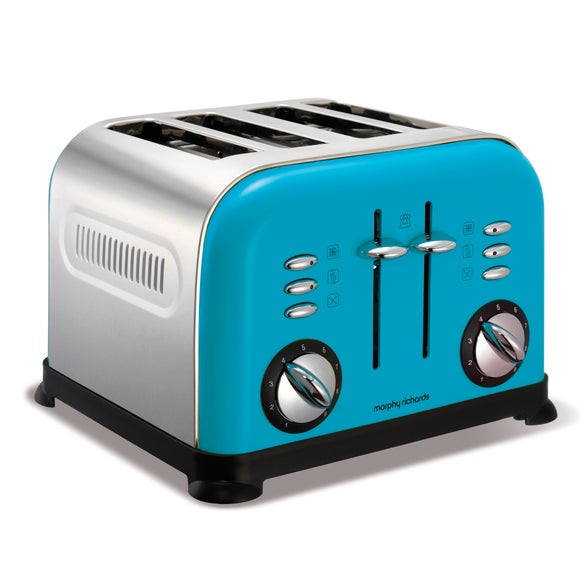 Morphy Richards 44799 Cyan Accents 4 Slice Toaster
