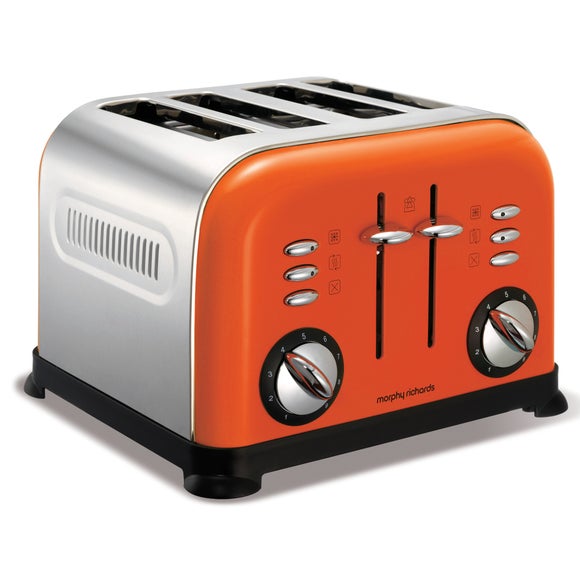 Morphy Richards 44798 Orange Accents 4 Slice Toaster