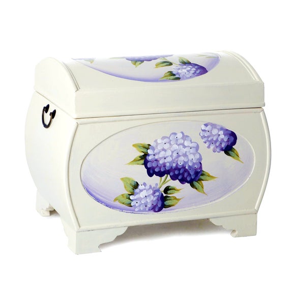 Blue Hydrangea Hand Painted Chest