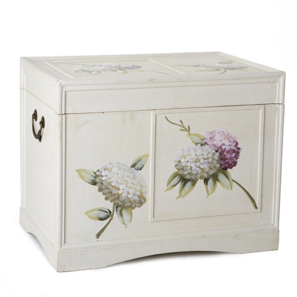 Pink Hydrangea Hand Painted Chest