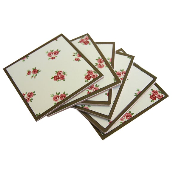 Pack of 6 Cream Ditsy Floral Coasters