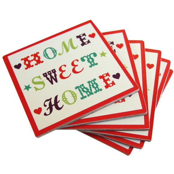 Pack of 6 Home Sweet Home Coasters
