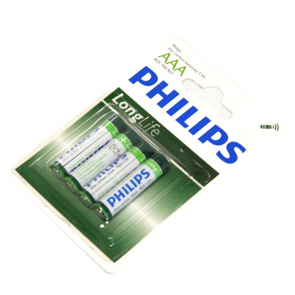 Philips Longlife AAA Batteries Pack of 4
