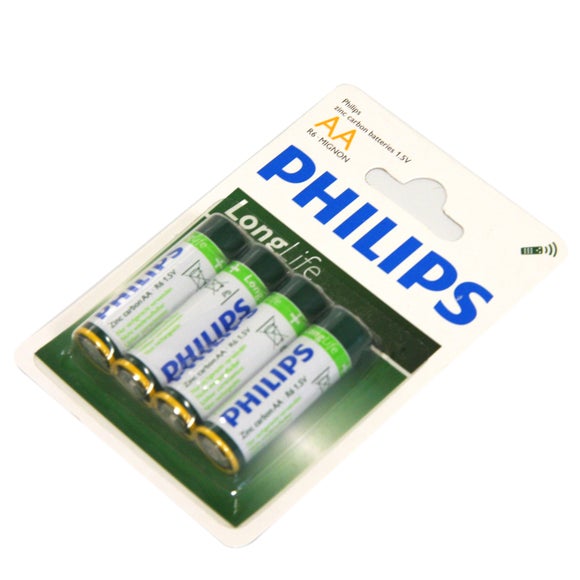 Philips Longlife AA Batteries Pack of 4