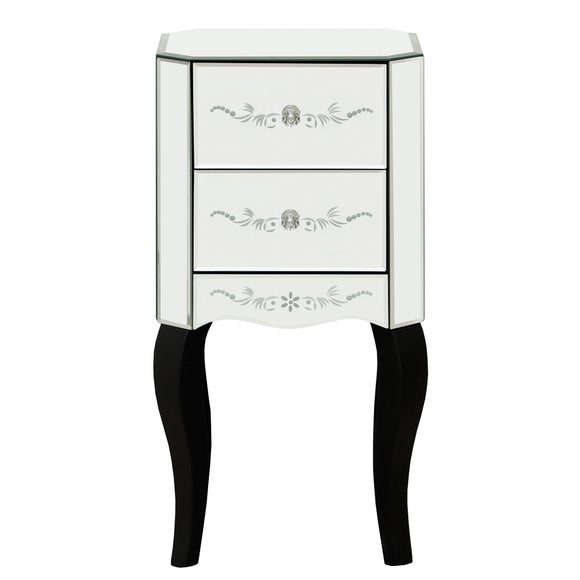 Parisian Mirrored 2 Drawer Nightstand