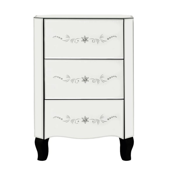 Parisian Mirrored 3 Drawer Bedside Chest
