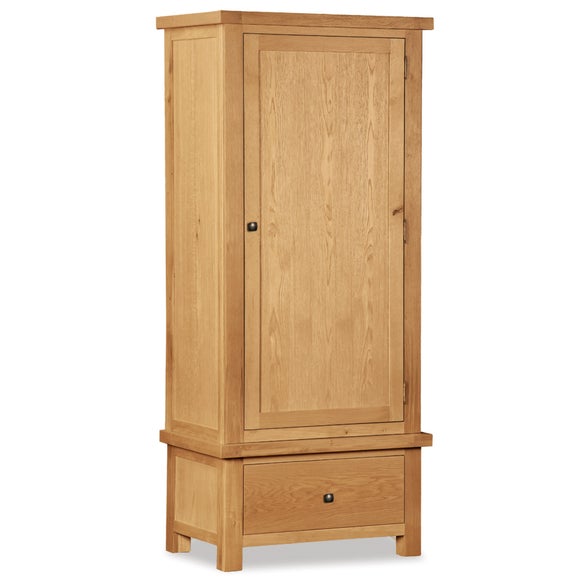 Single rustic oak wardrobe