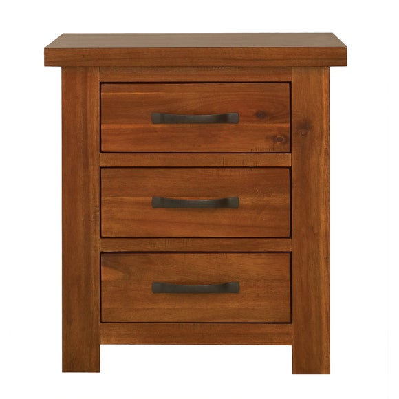 Oxford Acacia Dark Wood Bedside Unit Dunelm