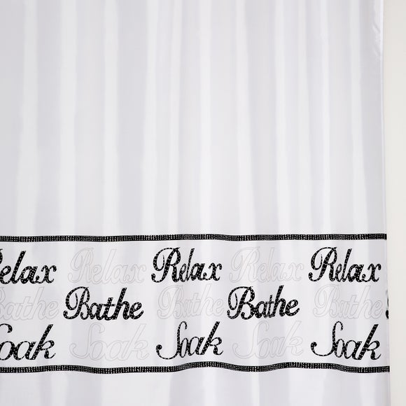 Black and White Bling Shower Curtain