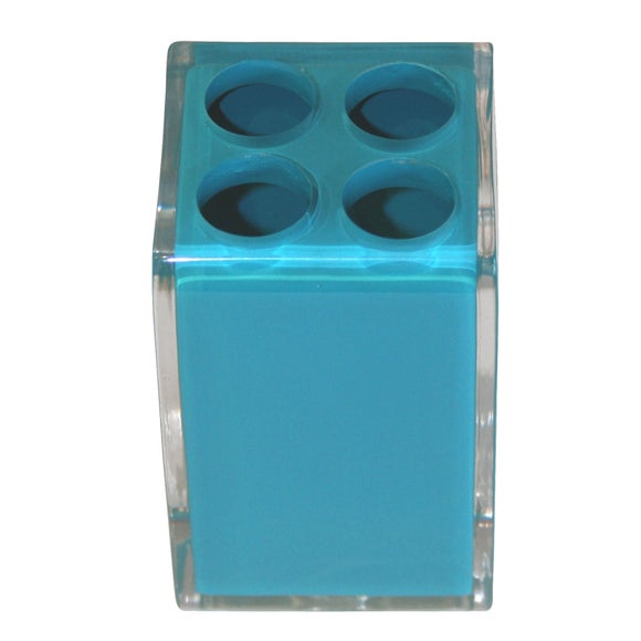 Teal Brights Collection Acrylic Toothbrush Holder
