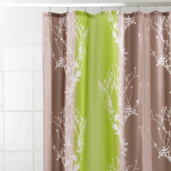 Lime Floral Shower Curtain