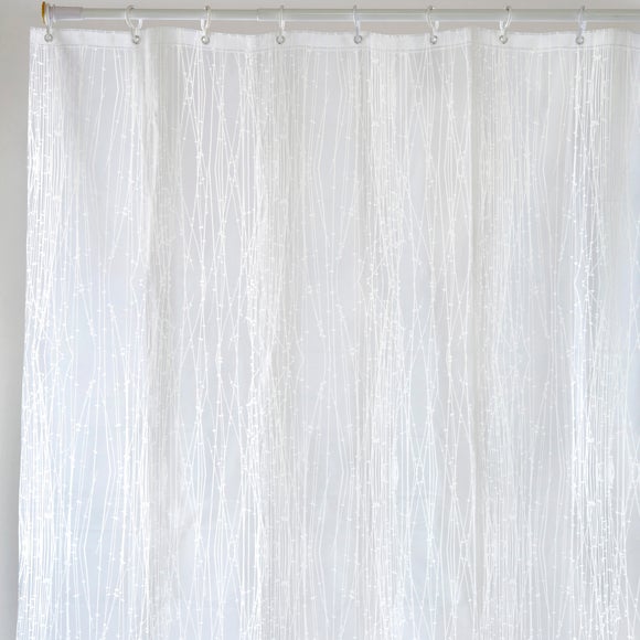 White Clarissa Hulse Reeds Shower Curtain