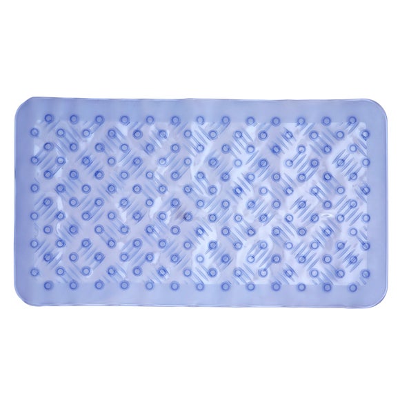 Blue Ribbed Bath Mat