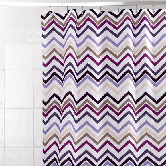 Purple Zig Zag Shower Curtain