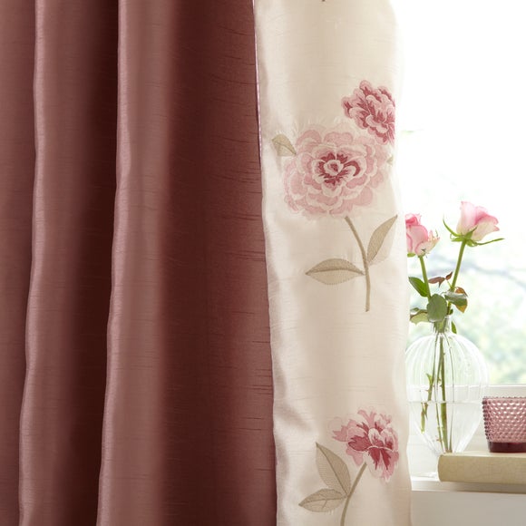 Pink Beth Thermal Pencil Pleat Curtains