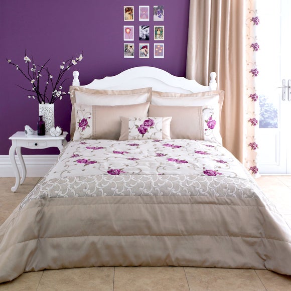 Plum Juliet Collection Bedspread Dunelm