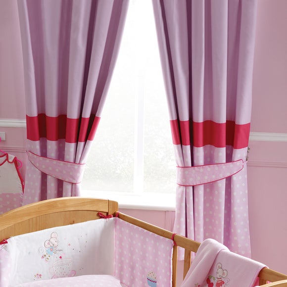 Kids Maisie Mouse Blackout Pencil Pleat Curtains