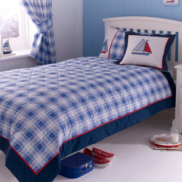Kids Blue Sail Away Collection Bedspread Dunelm