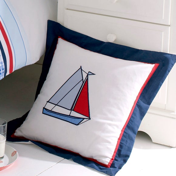 Kids Blue Sail Away Collection Cushion