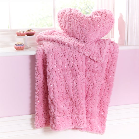 Pink Sequin Fur Throw