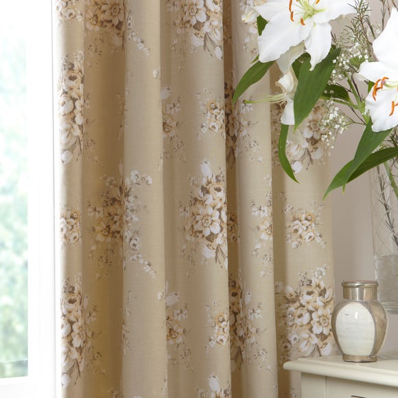 Natural Vanessa Thermal Pencil Pleat Curtains